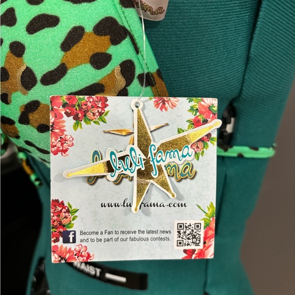 Luli Fama Dale Guapa leopard molded push up bandeau halter bikini top - Picture 4 of 14